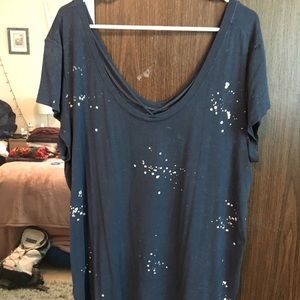 American Eagle Blue and White Speckled T-shirt